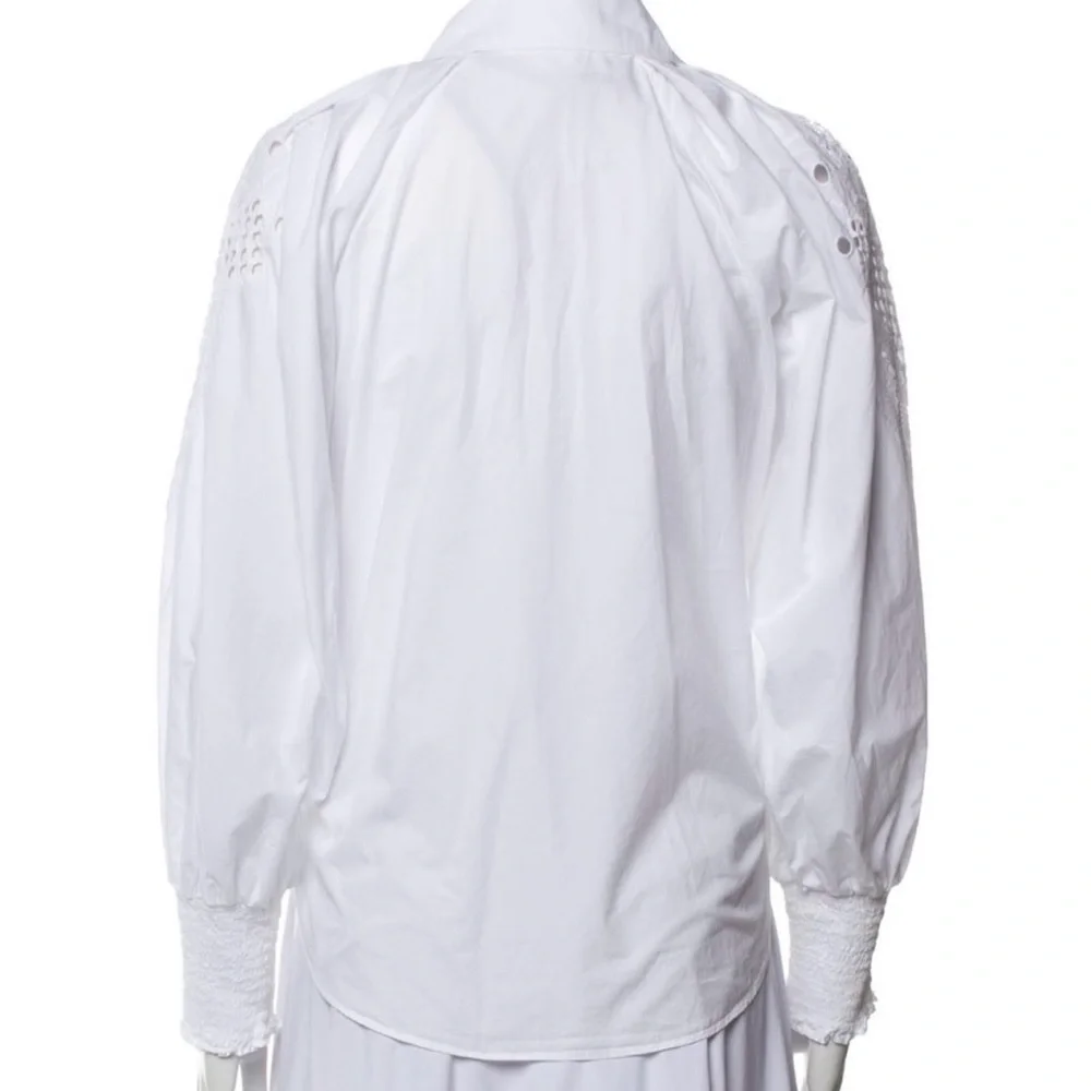 Veronica Beard White Eyelet Blouse - Picture 4 of 4